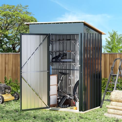 Vertical Outdoor Steel Storage Shed (5X3FT / NightBlue)