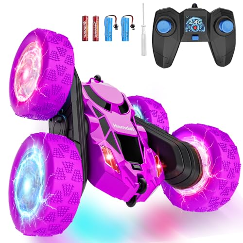 Remote Control Car for Kids (Purple / Glow (Headlights & Wheel Lights))