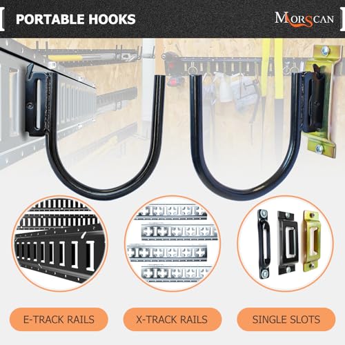 4-Pack 4-Inch J Hooks for E-Track and X-Track Rails (4" Deep - 04P)