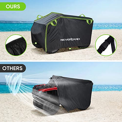 ATV Cover Heavy Duty Waterproof 4 Wheeler Cover for Honda L (Green & Black / L-78.7''L x 37.4''W x 41.7''H)