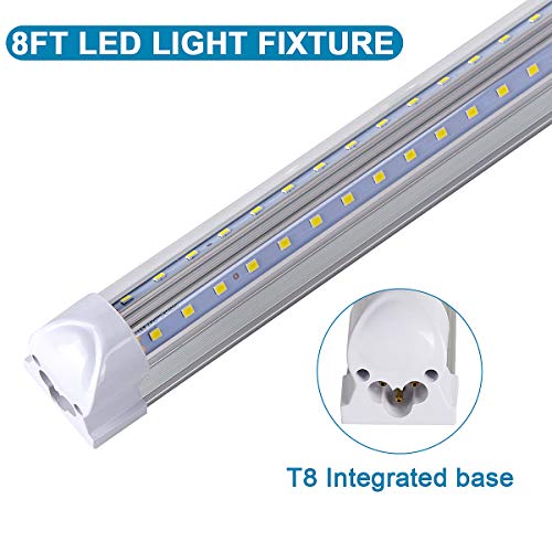 25 Pack Led Shop Lights (25PCS 8FT 2 Row V-Shape 6000K)
