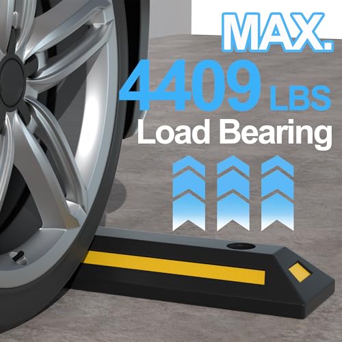 2PCS Rubber Parking Guide Tire Blocks (20.7" Long)