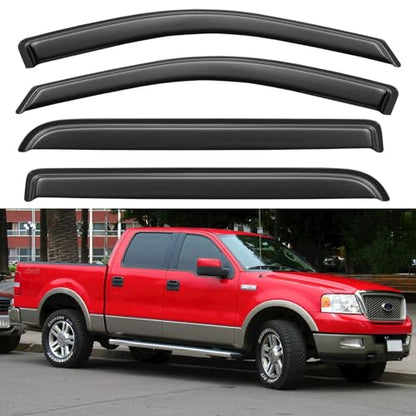 Window Visors Rain Guards for 2004 (2004-2008 f150 SuperCrew)
