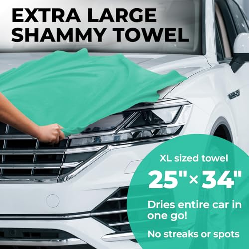 XL Shammy Towel for Car (Mint / 1 Pack (25" x 34"))