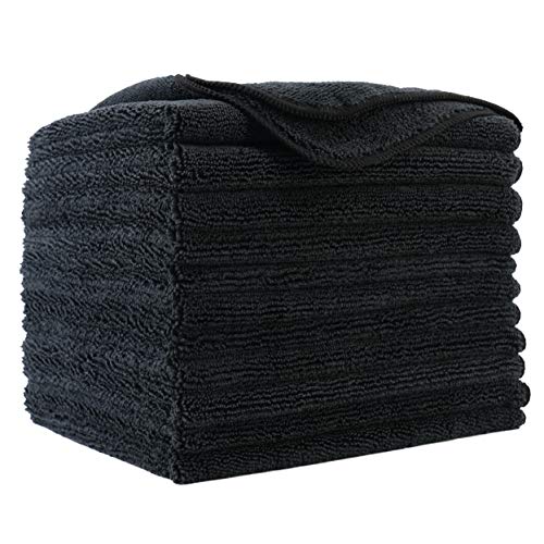 300 GSM Multipurpose Microfiber Cleaning Towel (Black)