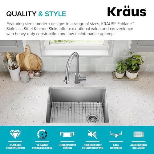 Stainless Steel 25 in 18 Gauge Undermount Kitchen Sink KHU641 (25 Inch / Single Bowl — Undermount)