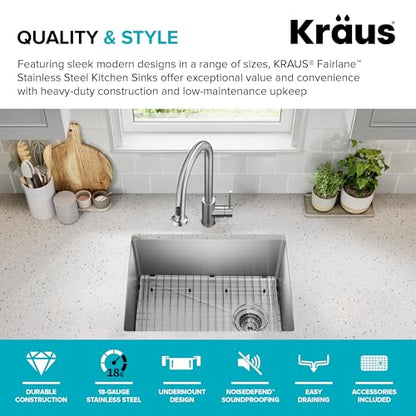 Stainless Steel 25 in 18 Gauge Undermount Kitchen Sink KHU641 (25 Inch / Single Bowl — Undermount)