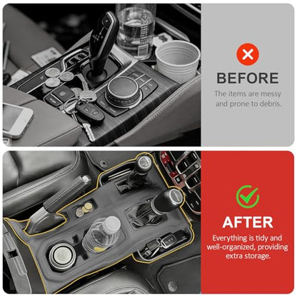 Silicone Center Console Gear Shift Panel Trim Cover for Jeep Wrangler JL (Black)