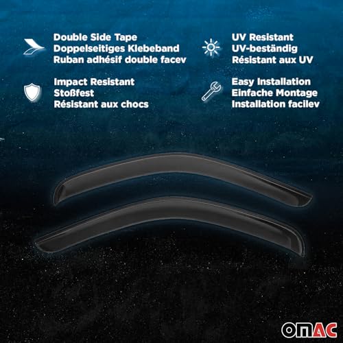 Window Visor Vent Rain Deflector for Honda Civic Hatchback 2006 (Civic Hatchback 2006-2011 / Wind Deflector / Tape-On)