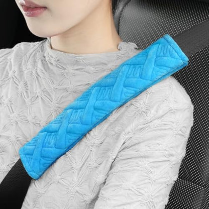 2 Pack Universal Car Seat Belt Pads Cover for A More Comfortable Driving (blue)
