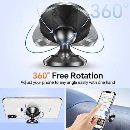 2 Pack 】 Magnetic Phone Holder for Car Dashboard【Strong Magnet】iPhone Magnetic Phone Mount for Car Phone Holder 【4 Metal Plate】Cell Phone Holders for Your Car Mount for iPhone 17 Pro Max Air 16 15 (Black)