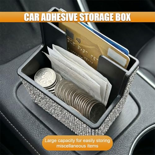 Bling Car Dashboard Storage Box (White)