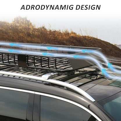 250LBS Universal Roof Rack Basket (Roof Basket with Bag)