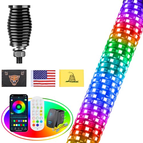 3FT Fat Whip Lights for UTV ATV with Spring Base (3FT-1PC)