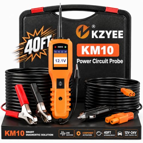 KM10 Power Circuit Probe Tester with Live Waveform Display (Red-Orange)
