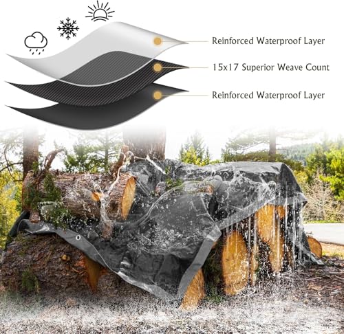 16x20 FT Waterproof Tarp (16x20ft-Upgraded)