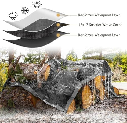 16x20 FT Waterproof Tarp (16x20ft-Upgraded)