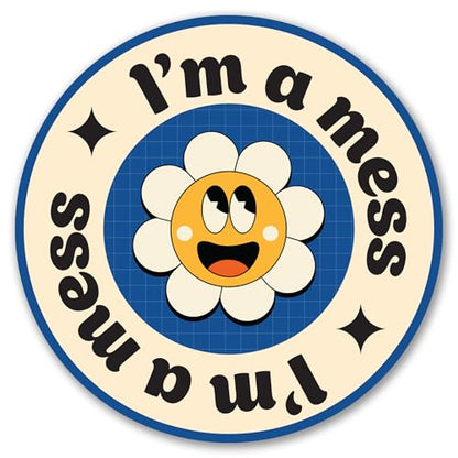 I’m a Mess 5 Inches Round Funny Car Magnet (I’m a Mess)