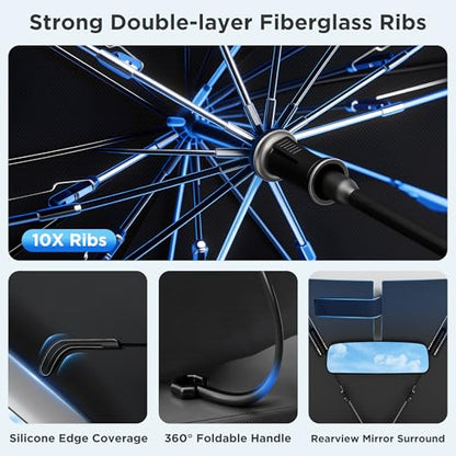 2026 Upgraded Windshield Sun Shade Umbrella [7 (S-56x35IN)