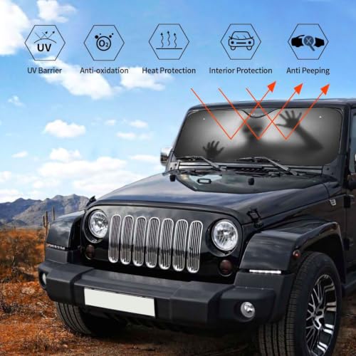 Alien trapped Car Windshield Sunshade Front Window Sun Visor Protector Foldable Shield Cover for Truck SUV (Black6 / Small)