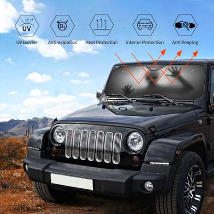 Alien trapped Car Windshield Sunshade Front Window Sun Visor Protector Foldable Shield Cover for Truck SUV (Black6 / Small)