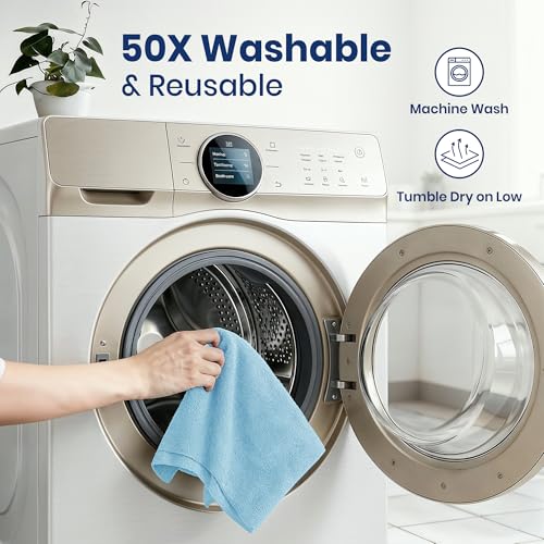 Microfiber Cleaning Cloth Roll (75 Count (Pack of 1) / Blue)