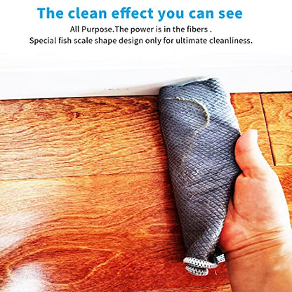 Fish Scale Streak Free Magic Glass Window Car Mirror Microfiber Cleaning Cloth Cleaner Cloths (Mix 6p)