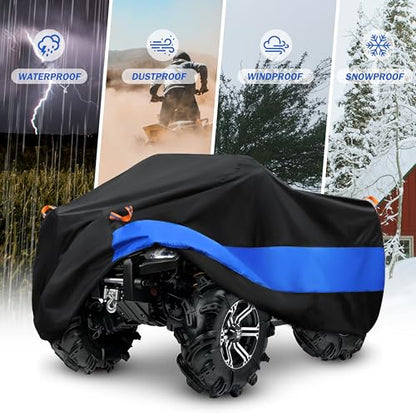 ATV Cover Waterproof Heavy Duty Universal Quad Cover Outdoor Storage Cover 4 Wheeler UV Protection for Polaris Yamaha Honda Suzuki Kawasaki (Black / A2-82.7''L x 47.2''W x 45.2''H)