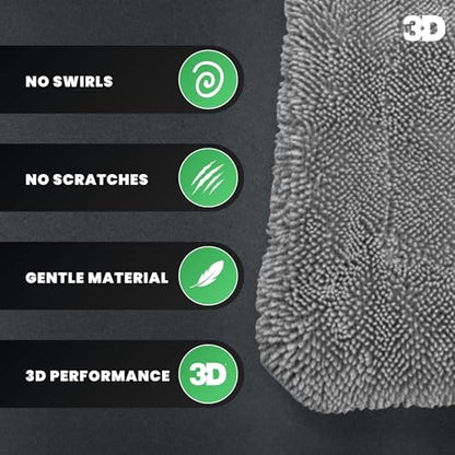 Hydro-FIL XL | Professional Grade Microfiber Towel | Extra Large 20” x 31.5” | Highly Absorbent | Premium Drying Cloth for Car Detailing (Grey) (Grey)