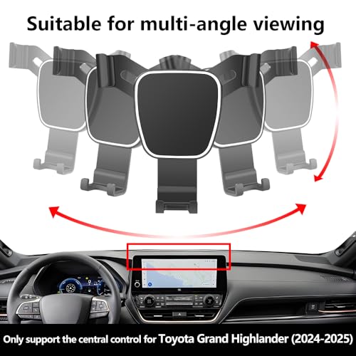 Car Phone Holder Center Console Organizer for Toyota Grand Highlander 2024 2025 2026 Auto Accessories Navigation Bracket Interior Decoration Screen Dash Board Mobile Cell Phone Mount case (for Grand Highlander 2024-2026【Holder Box】)