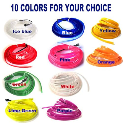El Wire Red Interior Car LED Strip Lights (Red / 2 M)