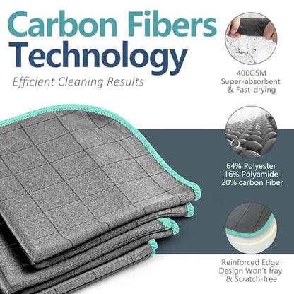 Glass Polishing Streak Free Miracle Cleaning Cloth (Grey-green)