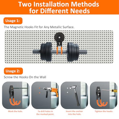 Strong Magnetic Hooks Heavy Duty (Orange_J_Hooks)