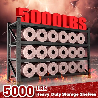 5000LBS Heavy Duty Garage Shelving Units (Matte Black / 60"Wx24"Dx70"H)