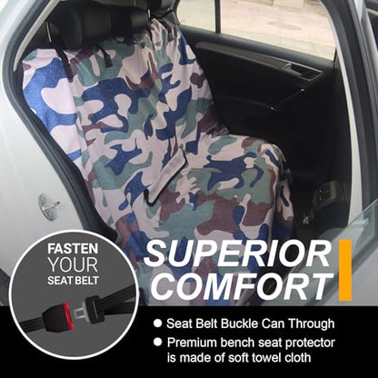 Back Seat Cover for Car Trucks Van SUV Jeep (Rear Bench Seat Towel / Camouflage)