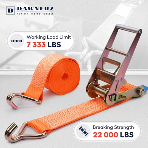 Ratchet Straps with Double J Hook 4 inch X 40 ft 22000 Lbs MBS (4 inch X 40 ft 22000 lbs)