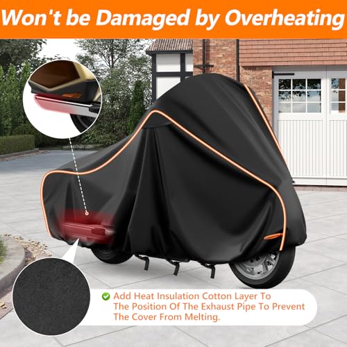 Motorcycle Cover for Honda GL1500 GL1800 (Black / for Honda GL1800)