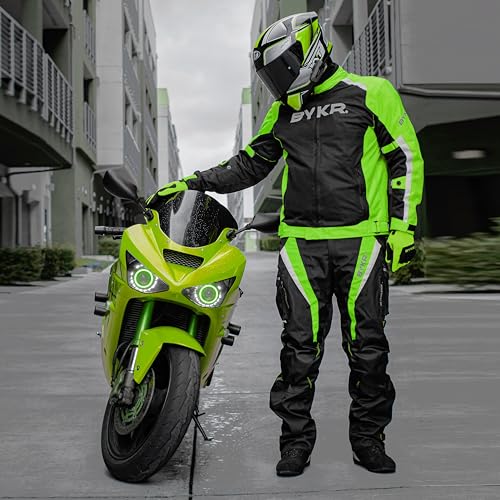 All Weather Motorcycle Gloves for Men & Women (Fluorescent Green / XX-Large)