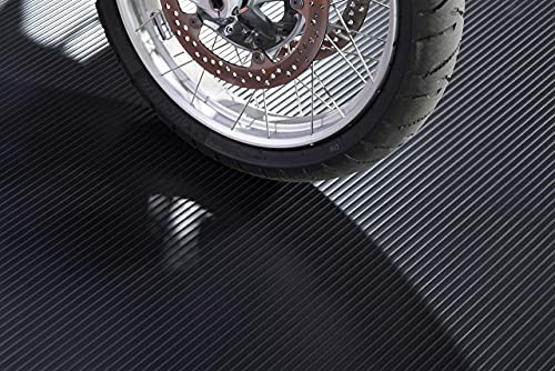 Garage Flooring 5' x 10' Midnight Black Ribbed Channel Vinyl Protector Mat (5' x 10' / Midnight Black)