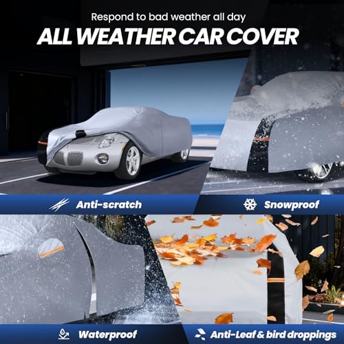 Multi Layer Car Cover Custom Fit for Pontiac Solstice (W.Custom Fit Pontiac Solstice / White Car Cover)