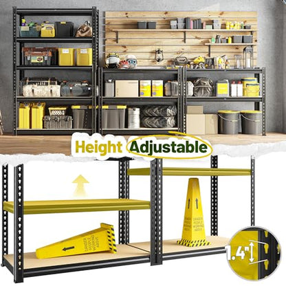 5 Tier Storage Shelves Adjustable Shelving Units for Garage Home (15.7"D × 31.5"W × 63"H)