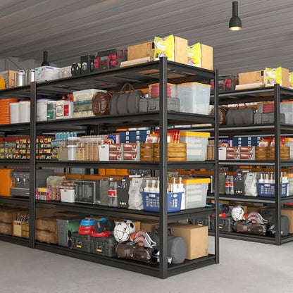Garage Shelving 48.2" W Storage Shelves 3000LBS Metal Shelving Heavy Duty Adjustable Metal Shelf 5 Tier Pantry Shelves for Basement Warehouse Supermarket 72.2" H x 24.2" D x 48.2" W (72.2"H x 24.2"D x 48.2"W)