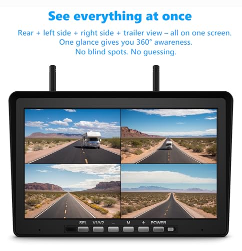 3 Wireless Backup Camera (10.1"-3 Cam)