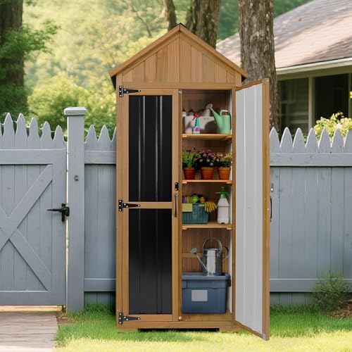 Outdoor Storage Cabinet Waterproof (Black / Standard 28" x 13.3" x 67")