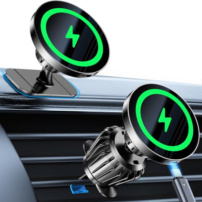 for MagSafe Car Mount Charger【Stronger Magnets】Magnetic Wireless Car Charger with Dashboard Pad Mounting Phone Holders for Your Car Accessories for Women Men Car Mount for iPhone 17 16 15 14