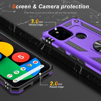 for Google Pixel 5 Case with Screen Protector (Purple / Google Pixel 5)
