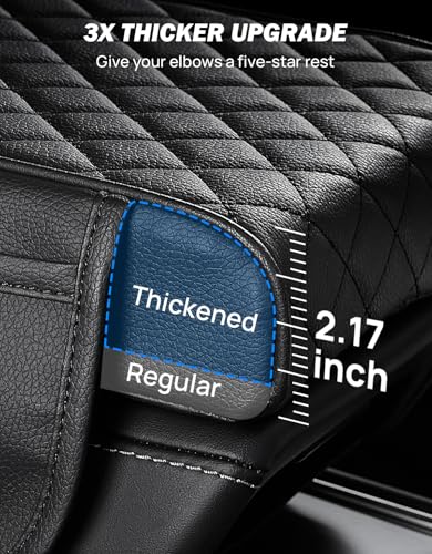 Center Console Cover for SUV Sedan (Black / 12.6" x 7.8" x 2.16")