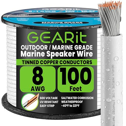 8 Gauge Marine Wire (8 AWG / 100 Feet / 1 Conductor)