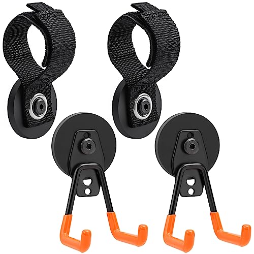 4Pcs Strong Magnetic Hook (2 Black+2 Orange)