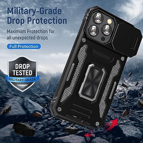 Heavy Duty Phone Case for 16 Pro Max Case with Camera Cover Black (iPhone 16 Pro Max 【6.9 inch】 / Black)